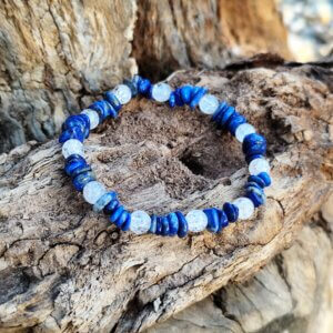 Náramok Lapis lazuli a Krištáľ praskaný